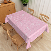 Lofaris Pink Glitter Star Tablecloth with Faux Brick Wall Pattern for Girls Birthday Party and Sweet 16 Decor
